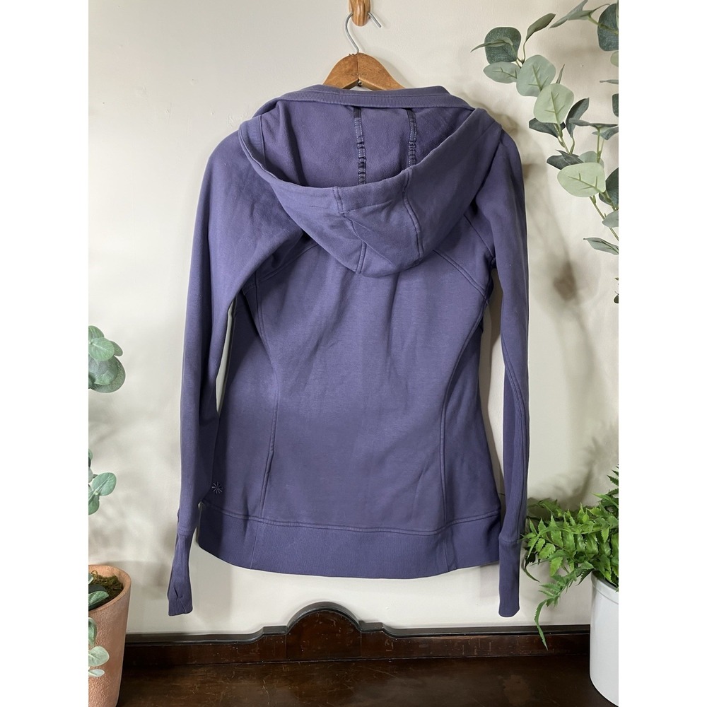 Athleta Triumph Sweatshirt Hoodie Size M Full Zip Thumb Holes Lavender Purple - Picture 3 of 5